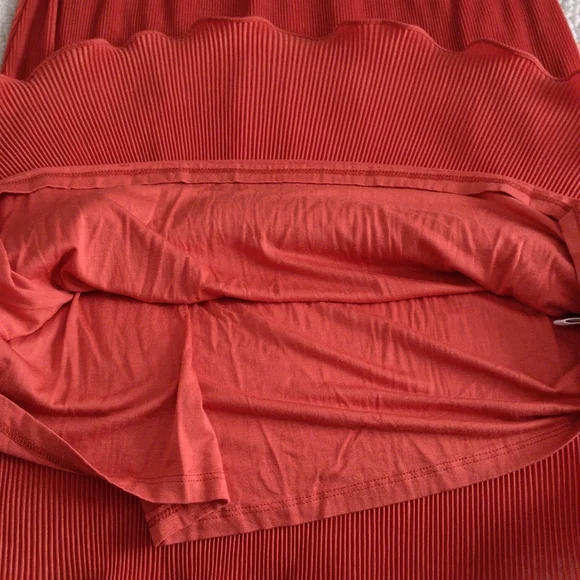 NWOT Sunday In Brooklyn XXS Ridged Orange Sleeveless Dress - Picture 9 of 17